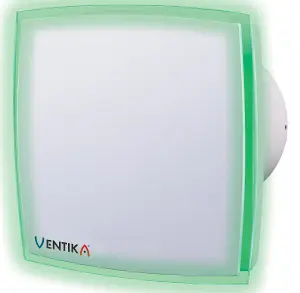 Ventika Green LED Lighted Modern Extractor Fan Wall Mounted Domestic Ventilation System