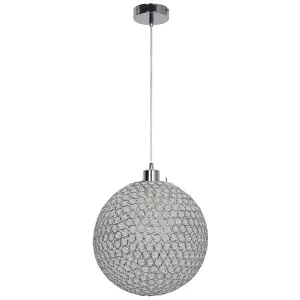 GoodHome Mantus Chrome effect Pendant ceiling light, (Dia)300mm