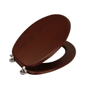 Showerdrape Oxford Mahogany Wooden Toilet Seat