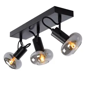 Lucide Madee Modern Ceiling Spotlight Bar - 3xE14 - Black