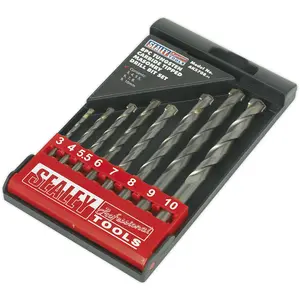 Premium 8 Piece Tungsten Carbide Tipped Masonry Drill Bit Set - Sizes 3mm to 10mm