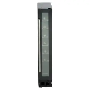 SIA WC15BL 150mm / 15cm Black Under Counter LED 7 Bottle Wine Cooler Chiller