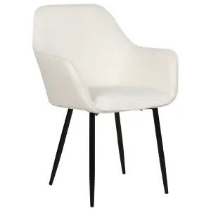 Set of 2 Dining Chairs ALDEN Boucle White