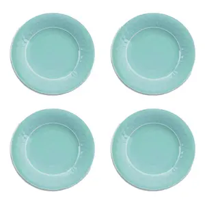 Purely Home Crackle Turquoise Melamine Dinner Plates - Set of 4