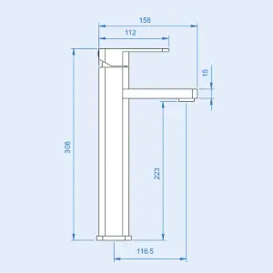 Nes Home Modern Extended Bathroom Chrome Countertop Basin Sink Mixer Tap