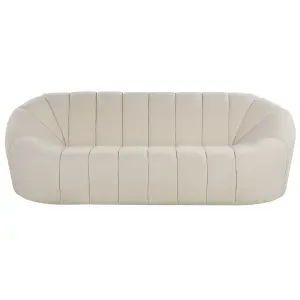 3 Seater Boucle Fabric Sofa White LOMMA