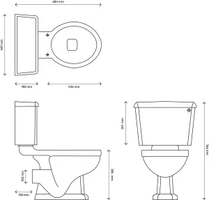 Cooke & Lewis Serina White Close-coupled Toilet with White seat Soft close seat