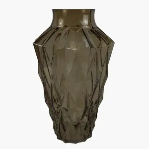 30cm Brown Geometric Glass Vase