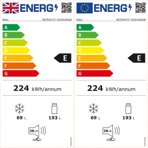 Beko BCFD473 70:30 Integrated Frost free Fridge freezer