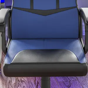 Latitude Run Muskoka Adjustable Ergonomic Faux Leather Swiveling PC & Racing Game Chair Blue