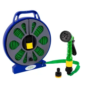 Green Blade - Flat Hose with Spray Gun - 15m - Green