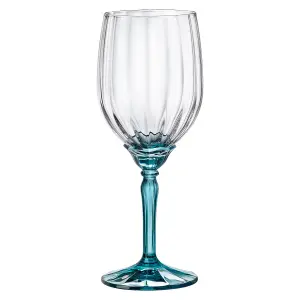 Bormioli Rocco - Florian White Wine Glasses - 380ml - Blue - Pack of 6