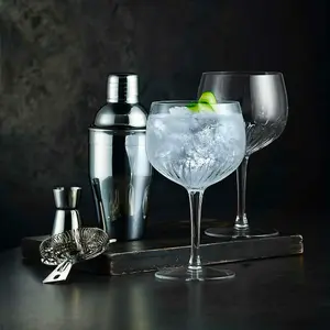 Luigi Bormioli Mixology Clear Round Crystal Dishwasher Safe Spanish Gin Glasses Set 800ml Pack of 4