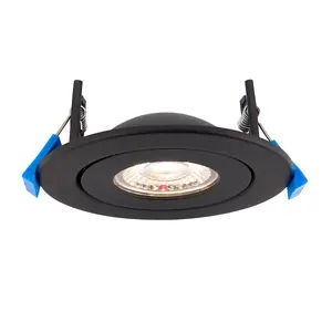 Luminosa Shield360 4CCT Tri Wattage Black IP44 8W Recessed Downlight Matt Black Paint