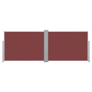 Berkfield Retractable Side Awning Brown 100x1000 cm