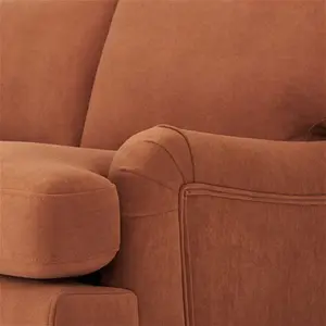 DUSK Hampshire 3 Seater Sofa - Burnt Orange - Matte Velvet