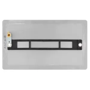 BG Brushed Steel 2 gang Double Blanking plate