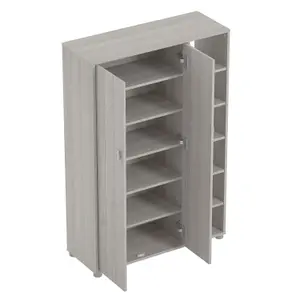 GFW Bideford Tall Shoe Cabinet Warm Grey Oak