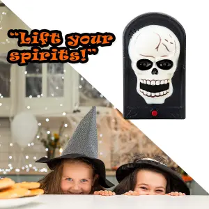 Halloween Spooky Doorbell with Flashing LED Lights Trick or Treat  Skull