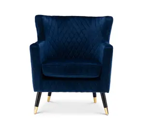 Velvet Blue Alessia Accent Chair