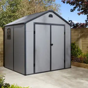 Airevale 8X6 Plastic Apex Shed Light Grey Light Grey