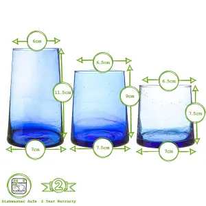 Nicola Spring - Recycled Glassware Set - Blue - 20pc