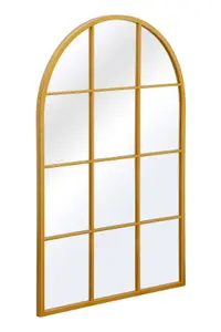 MirrorOutlet The Fenarc Gold Metal Framed Arched Garden Mirror 120CM X 80CM