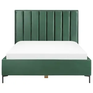 3 Piece Bedroom Set Velvet EU King Size Dark Green SEZANNE