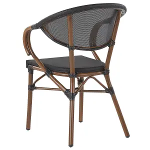 Set of 4 Garden Chairs CASPRI Metal Black