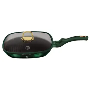 Berlinger Haus 28cm Width Square Grill Frying Pan Emerald with Lid