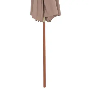 Berkfield Double Decker Parasol with Wooden Pole 270 cm Taupe