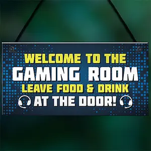 Gaming Sign Funny Gamer Gift Boys Bedroom Man Cave Sign Brother Son Gift