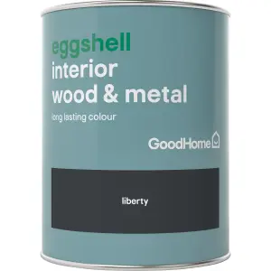 GoodHome Liberty black Eggshell Metal & wood paint, 750ml