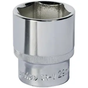 29mm Polished Chrome Vanadium Drive Socket - 1/2" Square Drive Tool