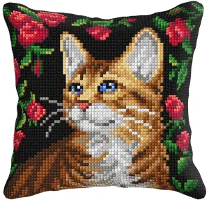 Cross Stitch Kit: Cushion: Large: Cat (Quickpoint Pillow Cover Kit)