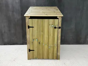 Wooden Premium Tongue & Groove Log Store (W-79cm, H-126cm, D-88cm) With door