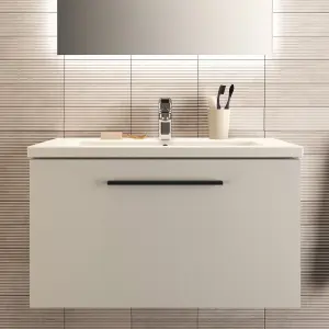 Ideal Standard i.life S Compact Matt White Wall-mounted Bathroom Vanity unit (H) 440mm (W) 800mm