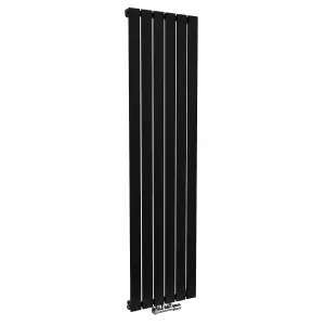 Nes Home 1800 X 410 mm Central Connection Vertical Flat Panel Black Designer Radiator