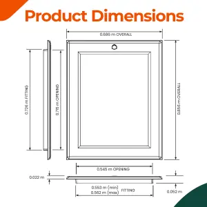 Loft Access Door Hinged Insulated Top Loft GL250 Trap Door Easy Opening Attic Hatch Door 0.56 x 0.72m