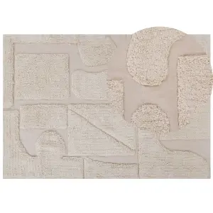 Cotton Area Rug 160 x 230 cm Beige DIYADIN