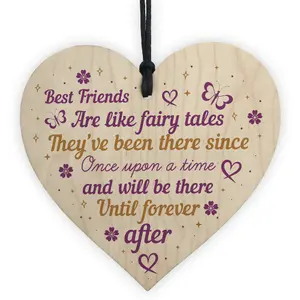 Red Ocean Best Friend Friendship Plaque Handmade Wooden Hanging Heart Thank You Christmas Birthday Gifts