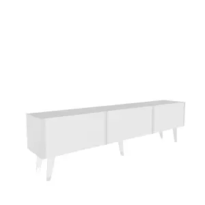 Milagro Modern Tv Unit Tv Stand Gloss White&Silver