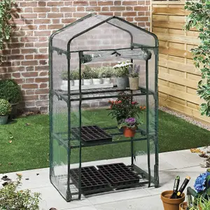 Garden Store Direct Outdoor Garden Grow House With Clear PVC Cover Plant Greenhouses - 3-Tier