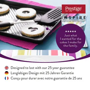 Prestige Inspire Black Rectangle Carbon Steel Dishwasher Safe Non-Stick Oven Tray Set Pack of 2