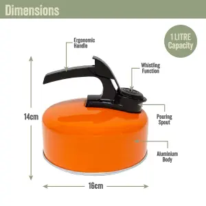 Milestone Camping 1 Litre Whistling Camping Kettle