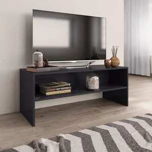 vidaXL TV Cabinet High Gloss Grey 100x40x40 cm Engineered Wood