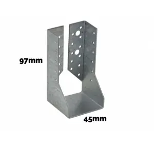 Pack of 1 Heavy Duty Galvanised Concealed Joist Hanger 97x45mm