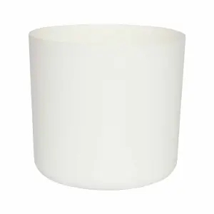 GoodHome White Plastic Plant pot (Dia) 13.5cm, (H)12cm, 1.59L