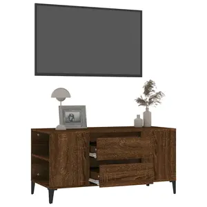 Berkfield TV Cabinet Brown Oak 102x44.5x50 cm Engineered Wood