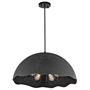 Luminosa Fracture 5 Light Dome Ceiling Pendant Weathered Zinc, E27